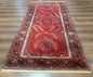 Red Persian Rug 2.6 x 6.8, Floral, Antique Per'sian Carpet, Persian Malayer Rug, Hamadan Rug