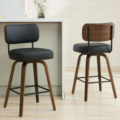 Swivel Bar Stools Set Of 4 26 Inch Counter Height Black