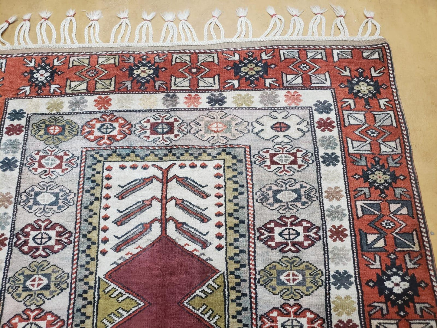 5x8 Turkish Rug - Turkish Oriental Carpet - Tribal Rug - Talesh Rug - Hand Knotted Wool Area Rug 4' 4" x 7' 6" Bedroom Rug Vintage