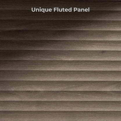 Modern Buffet Cabinet With Wave Panel Doors Large Storage