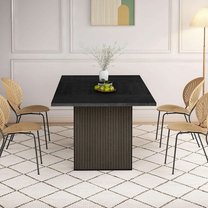 Dining Table 78 Inch Black Rectangular Farmhouse Kitchen