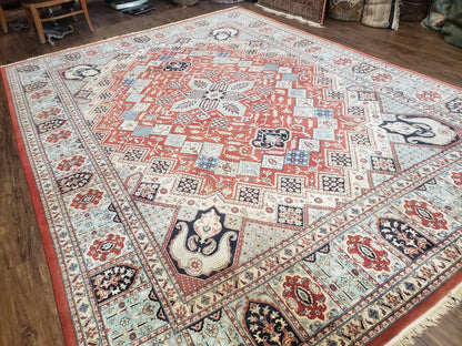 8 x11 Top Quality Veg Dye Turkish Carpet Decorative Handmade Geometric Area Rug