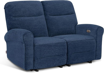 64.6 Inch Wall Hugger Loveseat Navy Blue Space Saving