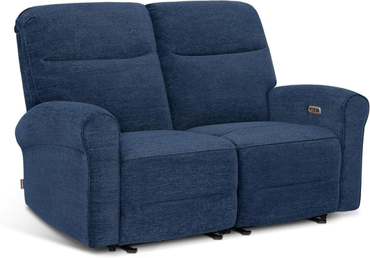 64.6 Inch Wall Hugger Loveseat Navy Blue Space Saving