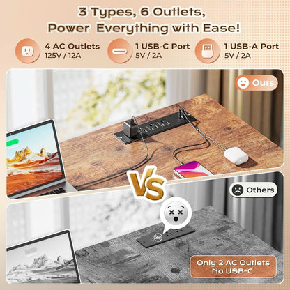 Sixty Three Inch L Shaped Desk USB Port Ergonomic Workspace