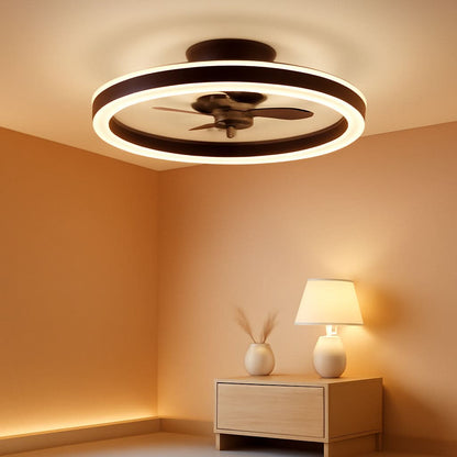 19.7 Inch Low Profile Ceiling Fan With Light Remote