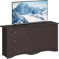 6 Drawer Dresser And TV Stand For 65 Inch TV Brown