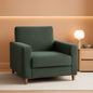 Green Corduroy Accent Chair With 22 Inch Deep Seat