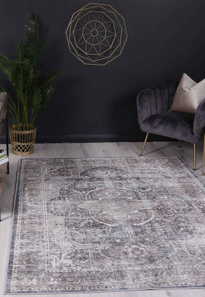 Distressed Vintage Kendra Ash in Grey Rug