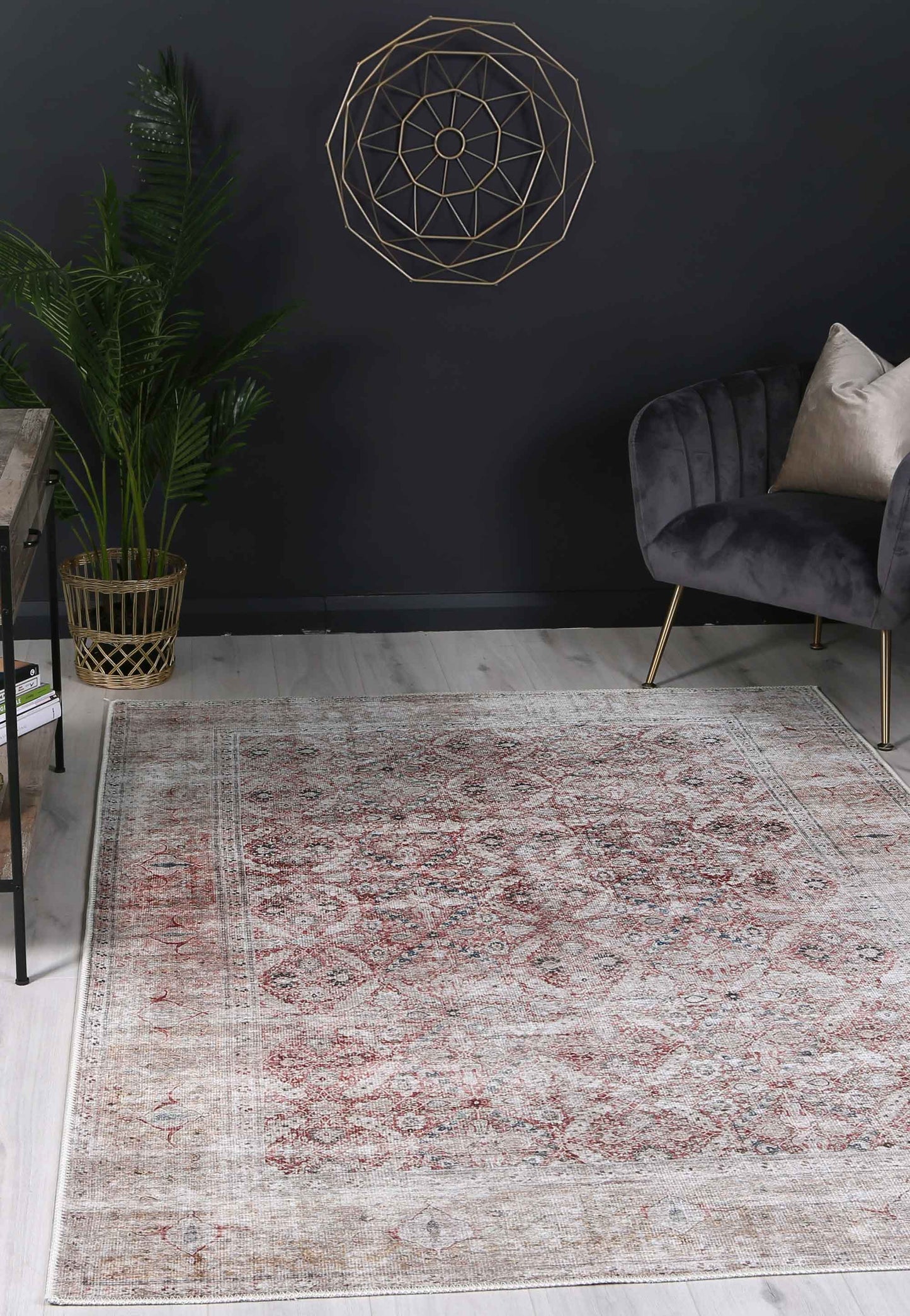 Distressed Vintage Levent Area in Beige Rug