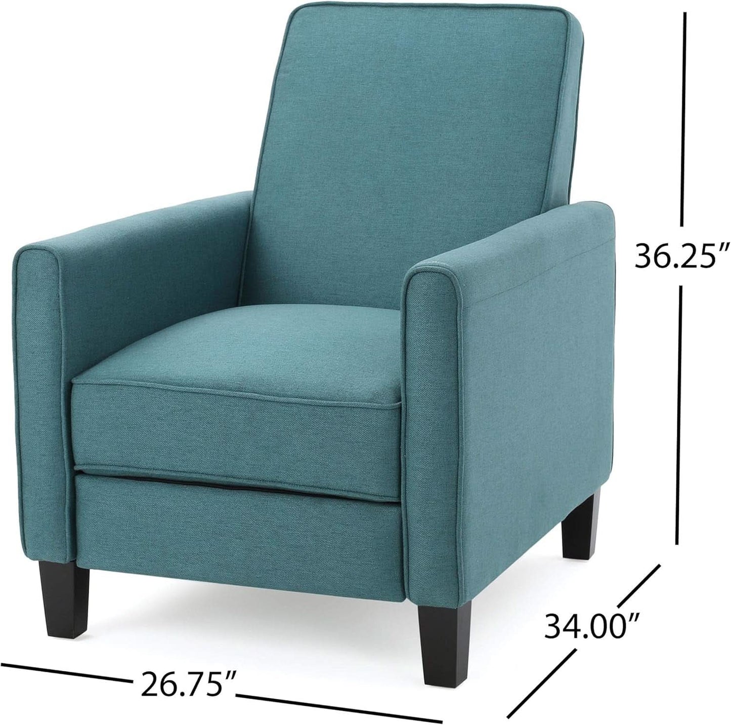 Emmie Fabric Recliner Set In Dark Teal And Dark Brown