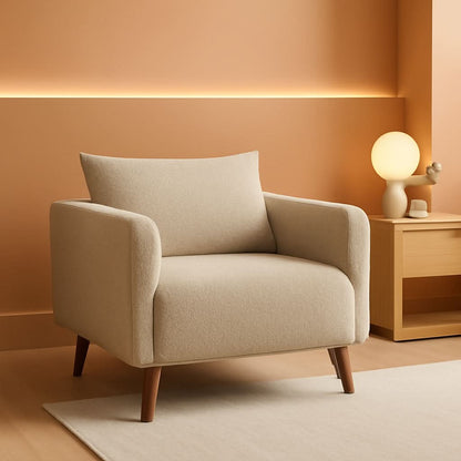Oversized Camel Upholstered Accent Chair Living Room