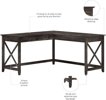 60 Inch L Shaped Desk Modern Farmhouse Home Office