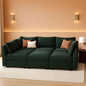 Emerald Green Modular Sleeper Sofa With Hidden Storage Compartment