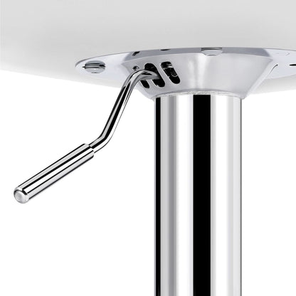 Bar Stools Set Of 2 White PU Leather Adjustable Swivel