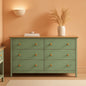 Shea Six Drawer Dresser Light Sage And Honey For Nursery