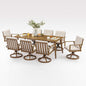 Nine Piece Outdoor Patio Dining Set with Swivel Chairs