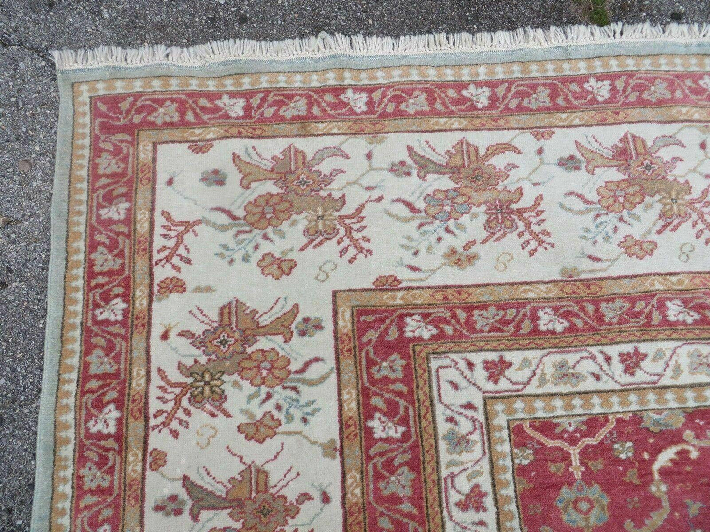 12' X 18' Palace Size Handmade Egyptian Wool Rug Carpet Soft Colors Red & Beige
