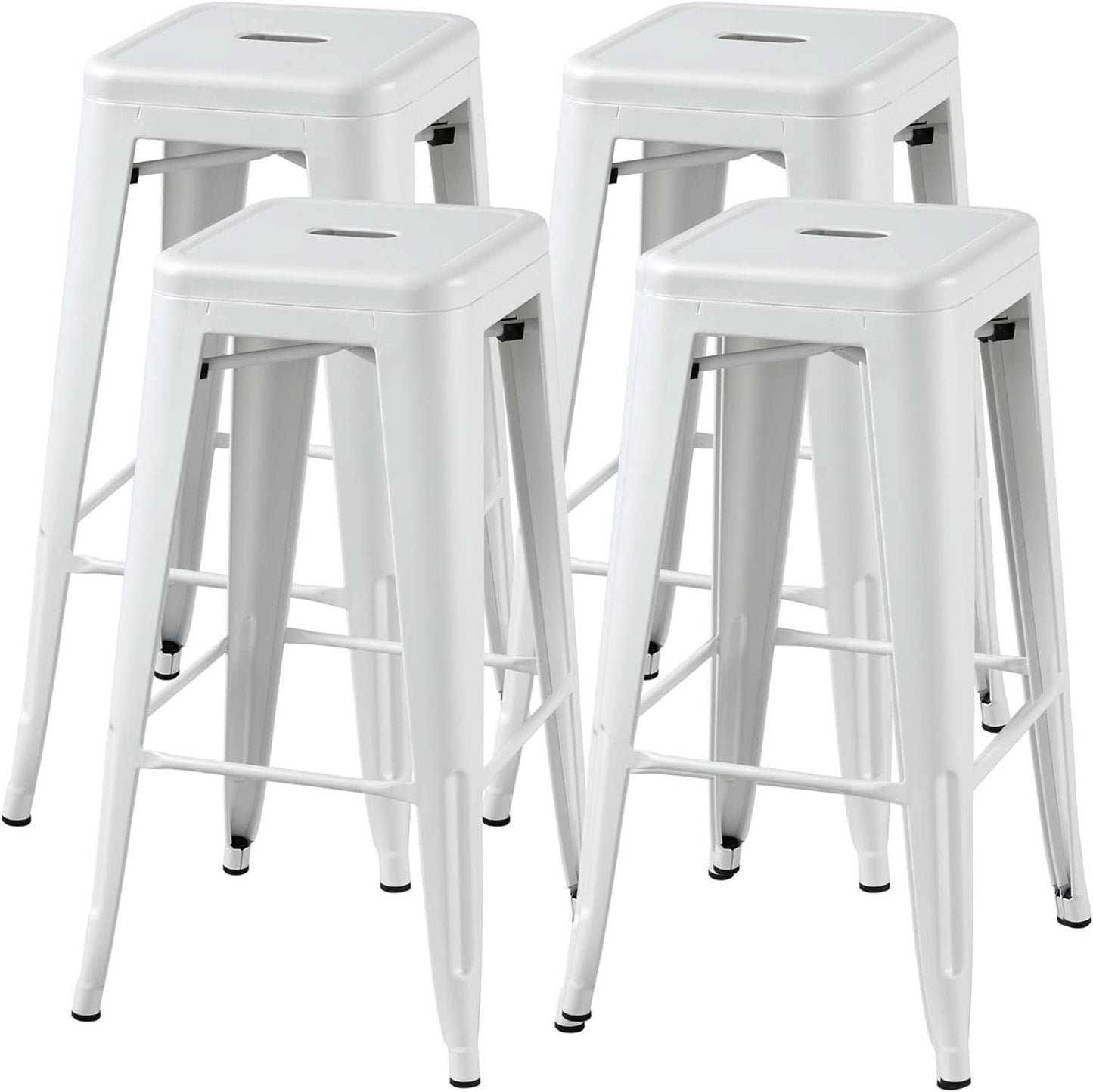 30 Inch Stacking Metal Bar Stool Indoor Outdoor Use