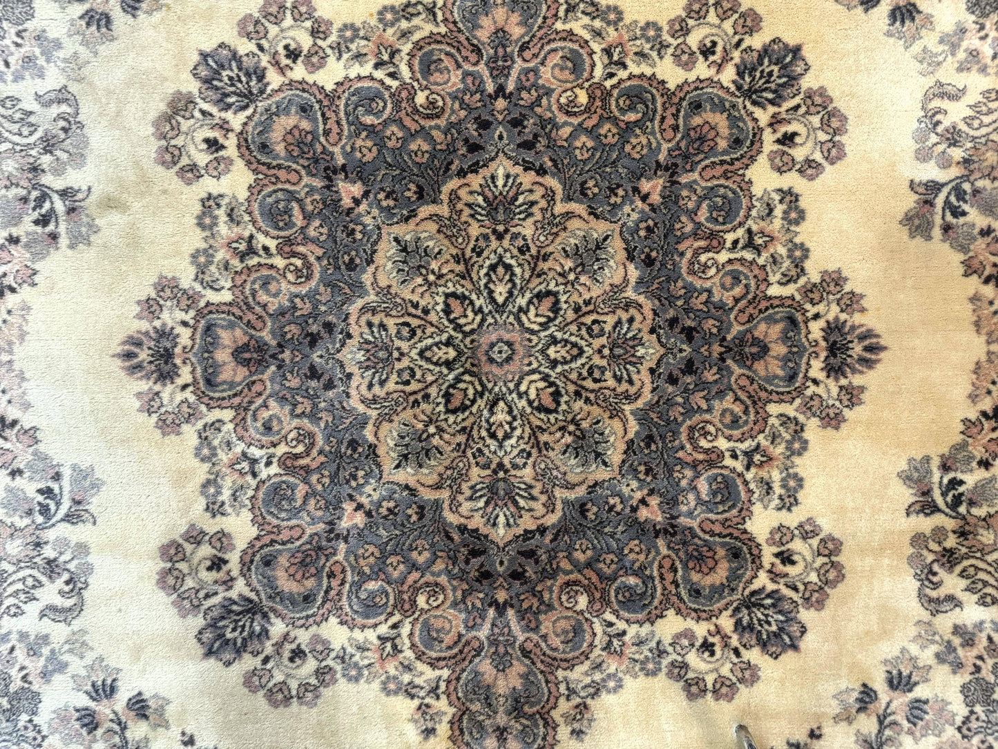 Belgium Power Loomed Wool Rug 6.9 x 9.6, Vintage Oriental Carpet