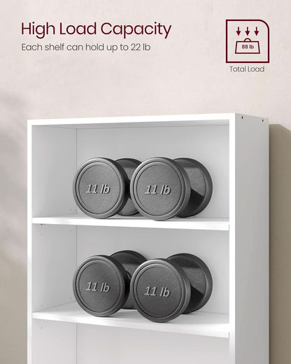 Cloud White 23.6 Inch Wide Three Tier Open Bookshelf