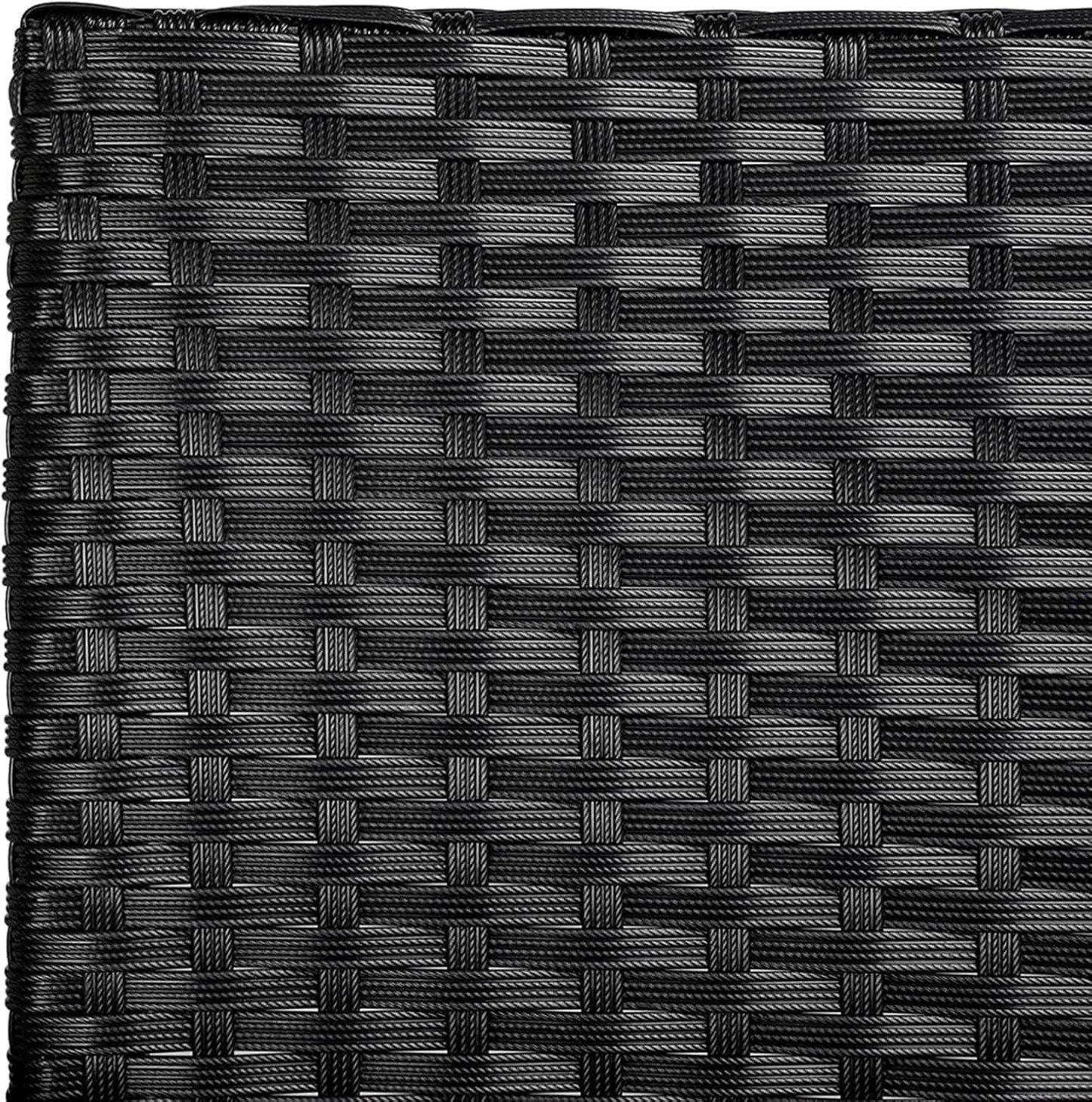3 Piece Outdoor PE Rattan Wicker Patio Furniture Set With Soft Cushions And Glass Coffee Table