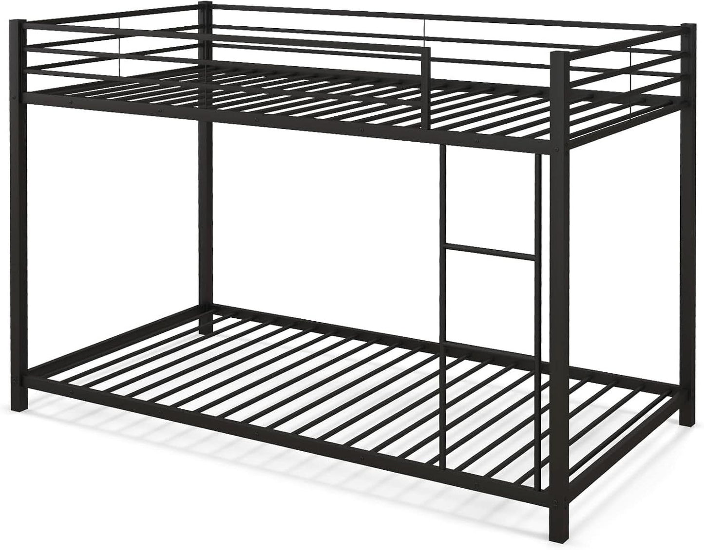 Metal Bunk Bed Twin Over Twin With Safety Guard Rails