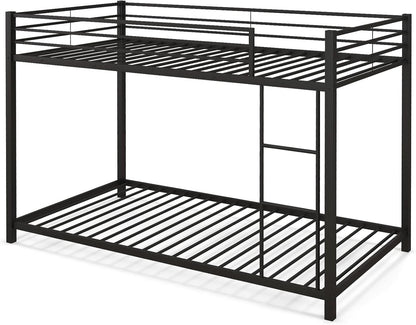 Metal Bunk Bed Twin Over Twin With Safety Guard Rails