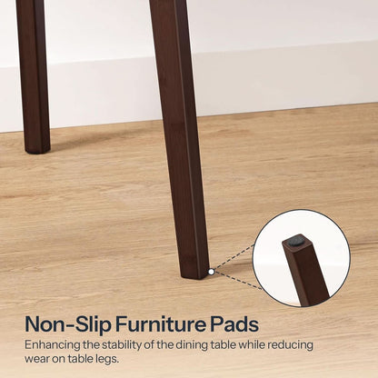 Brown Bamboo Square Dining Table 27.6 Inch For Small Spaces Easy Assembly