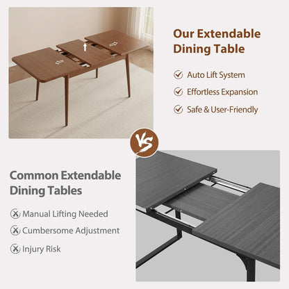 Walnut Telescoping Solid Dining Table With Extension