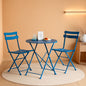 Peacock Blue 3 Piece Folding Bistro Set For Patio Garden