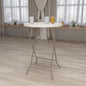 Round Folding Bar Table White 43 Inch Height Plastic