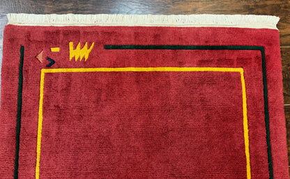 Indo Persian Gabbeh Rug 3x5, Red