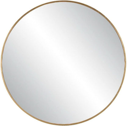 Junius Large Round Wall Mirror 60 Inch Antique Gold Leaf