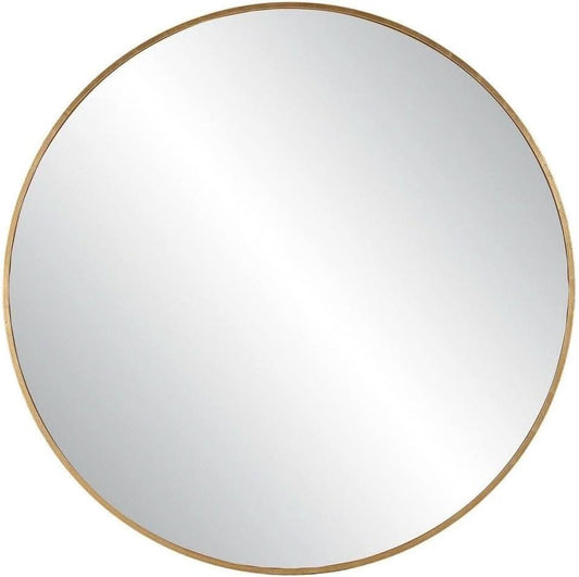 Junius Large Round Wall Mirror 60 Inch Antique Gold Leaf