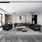 3 Piece Living Room Set Sectional Chesterfield Sofa Chair Artificial Leather Black