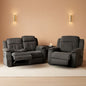 Grey Zero Gravity Reclining Sofa Set With Adjustable Headrest