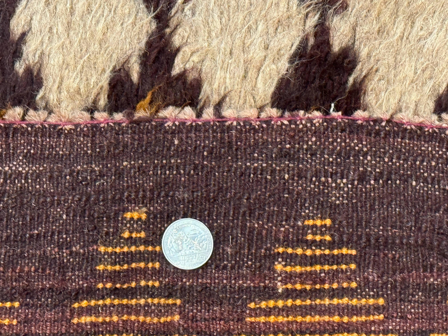 Shaggy Balouch Rug 3x4, Tribal Rug, Afghan Rug, Brown, Multicolor