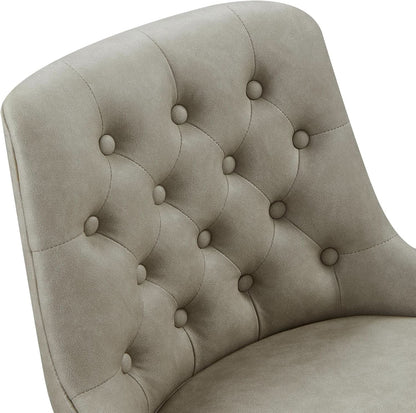 Bar Stool 30 Inch Stone Grey Upholstered 360 Degree Swivel
