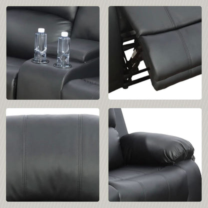 Beverly Fine 3 Piece Recliner Living Room Set Faux Leather