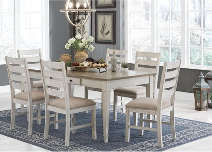 Dining Room Chair Set Of 2 Whitewash Finish Upholstered
