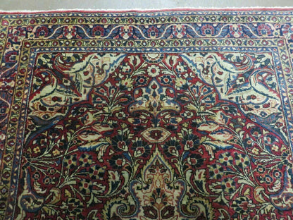 3' 5" X 5' Antique Handmade Indian Agra Fine Weave Wool Rug Organic dye Nice