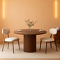 47 Inch Walnut Round Dining Table Farmhouse Kitchen