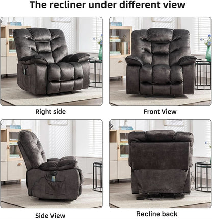 Oversized 41 Inch Power Recliner With Massage And Heat