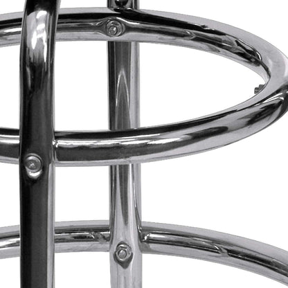 Bruno 2 Pack Chrome Barstool With Red Seat Double Ring