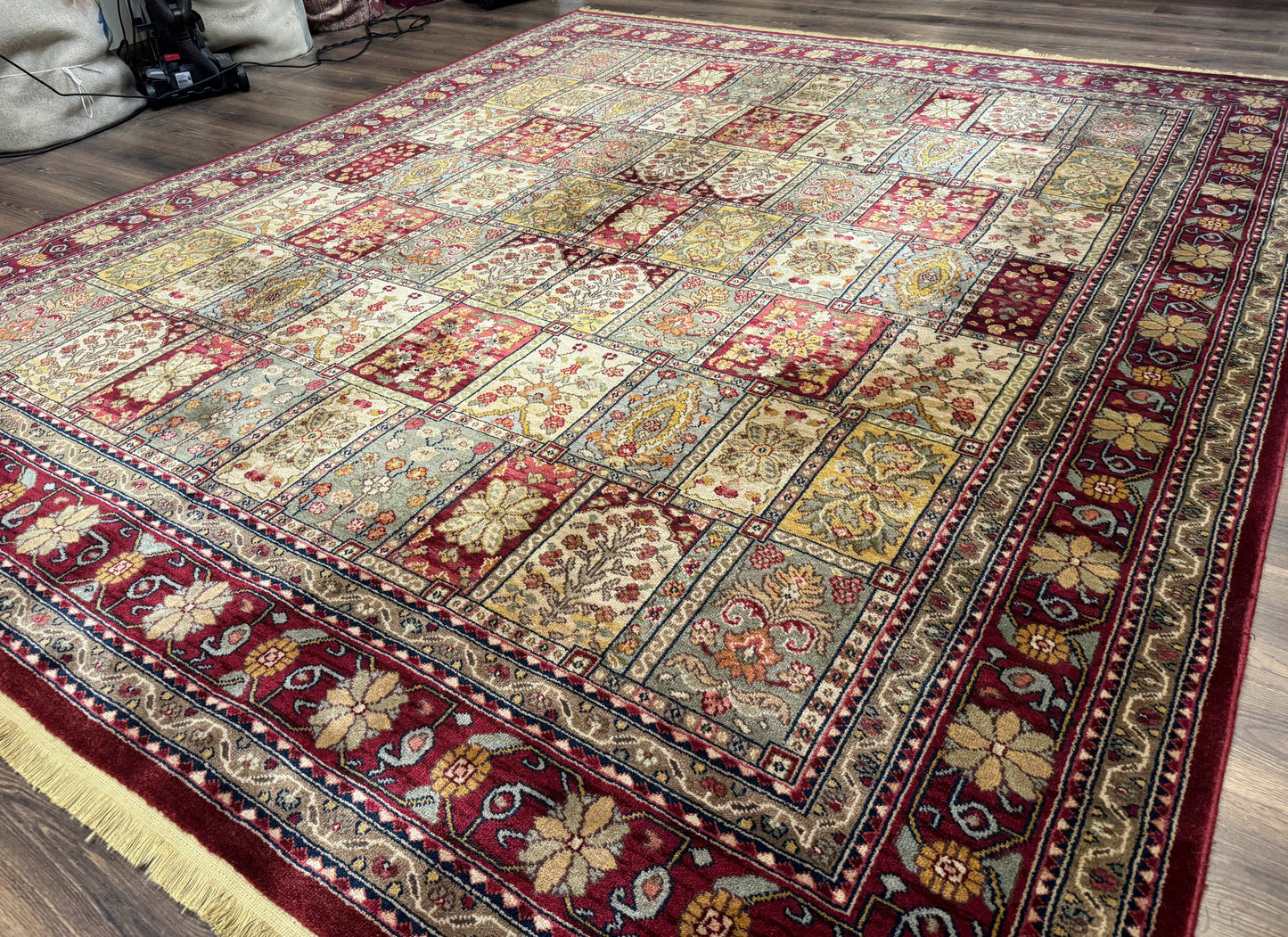 Karastan Bakhtiyari Rug 8.8 x 10, Antique Legends Karastan Wool Carpet #2200-202, Multicolor Panel