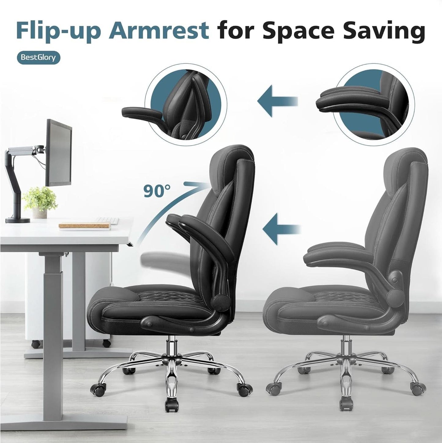 Ergonomic High Back Office Chair Tall With Lumbar Support