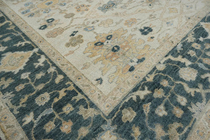 Multi Size Beige Turkish Oushak Wool Hand Knotted Traditional Elegance Oriental Rug