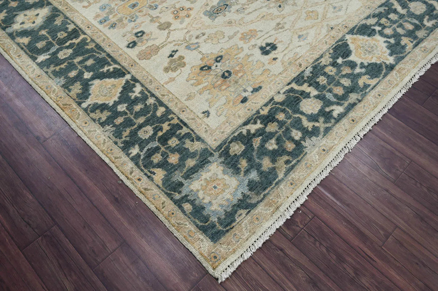 Multi Size Beige Turkish Oushak Wool Hand Knotted Traditional Elegance Oriental Rug