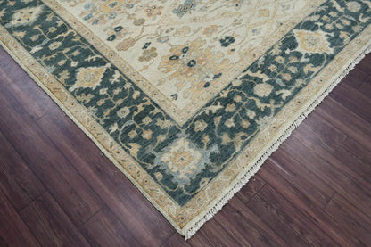 Multi Size Beige Turkish Oushak Wool Hand Knotted Traditional Elegance Oriental Rug